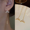 Drop Ear Line Long Hanging Earrings for Women Rose Gold Color Zircon Crystal Piercing Threader Earing Ear Accessories Jewelry - Image 29