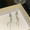 Temperament Blue Glazed Butterfly Dangle Earrings For Women Rhinestone Pearl Tassel Pendant Ear Rings Party Lady Jewelry Gifts - Image 6