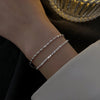 Silver Sparkling Bracelets for Women Korean Gypsophila Double Layered Adjustable Bracelet Party Jewelry - Image 2