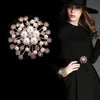 Snowflake Pearl Crystal Brooch Large Snowflake Flower Brooch Pins Women's Jewelry - Image 6