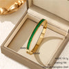 Geometric Zircon Cuff Bracelet For Women Golden Plated Open Bangle Party Wedding Jewelry Gifts - Image 20