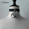 Punk Medical Waste Pendant Pu Leather Adjustable Choker Rock Casual Necklace - Image 7
