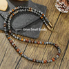1PC Men's Retro Ethnic Style Africa Stone Necklace for Men Hippie Bohemia Long Beaded Necklace Man Tribal Jewelry Collar Hombre - Image 15
