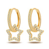 Silver Star Moon Bee Golden Earring For Women Sparkling Zircon Wedding Engagement Jewelry Gift - Image 41