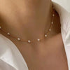 A women's beaded pearl lace gold gothic pendant collar necklace girl's jewelry accessory - Image 1