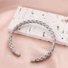 1Pcs Titanium Steel Woven Bangle And Minimalist Style Steel Wire Braided Adjustable C-shaped Opening Bracelet - Image 3