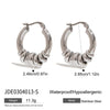 Two Color Multi Loop Dangle Hoop Earring Modern Style Minimalist Stainless Steel Women Ears Jewelry - Image 8