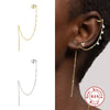 1PC Silver Sparkling Zircons Long Chain Tassel Clip Earrings For Women Elegant Wedding Party Jewelry Ear Cuff - Image 4