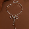 Sparkling Inlaid Zirconia Ribbon Tassel Anklet Women's Delicate Ankle Accessory Wedding Banquet Jewelry Gift - Image 5
