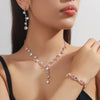 4-Piece Women's Flower Necklace with Earrings and Bracelet Set, Wedding Party Accessories - Image 10