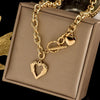 Accessories for Women Love Heart OT Buckle Necklace for Women Temperament Clavicle Chain Wedding Party Jewelry Gift collares
