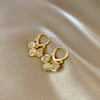 2PCS/Set Gold Color Hoop Earrings for Women Korean Design Crystal Pearl Dangle Earring Jewelry De - Image 4