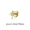 Silver Zircon Stud Earrings 1PC Eight pointed star Women Gold/Silver Heart Flat back piercing Jewelry Gift - Image 13