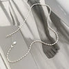 Silver Necklace Simple Beads Choker Shiny Delicate Collarbone Chain For Girl Wedding Gift Jewelry - Image 1