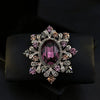 Retro Micro-inlay Zircon Multi-color Flower Oval Crystal Brooch for Women Suit Pin Accessories Jewelry - Image 1