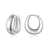 Gold Plated Silver Post Glossy Hoop Earrings, High Polished Statement Jewelry for Women - Image 7