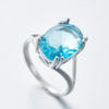 Charming Large Oval Blue Cubic Zirconia Stone Ring Women Golden Color Crystal Zircon Ring Bridal Jewelry - Image 7