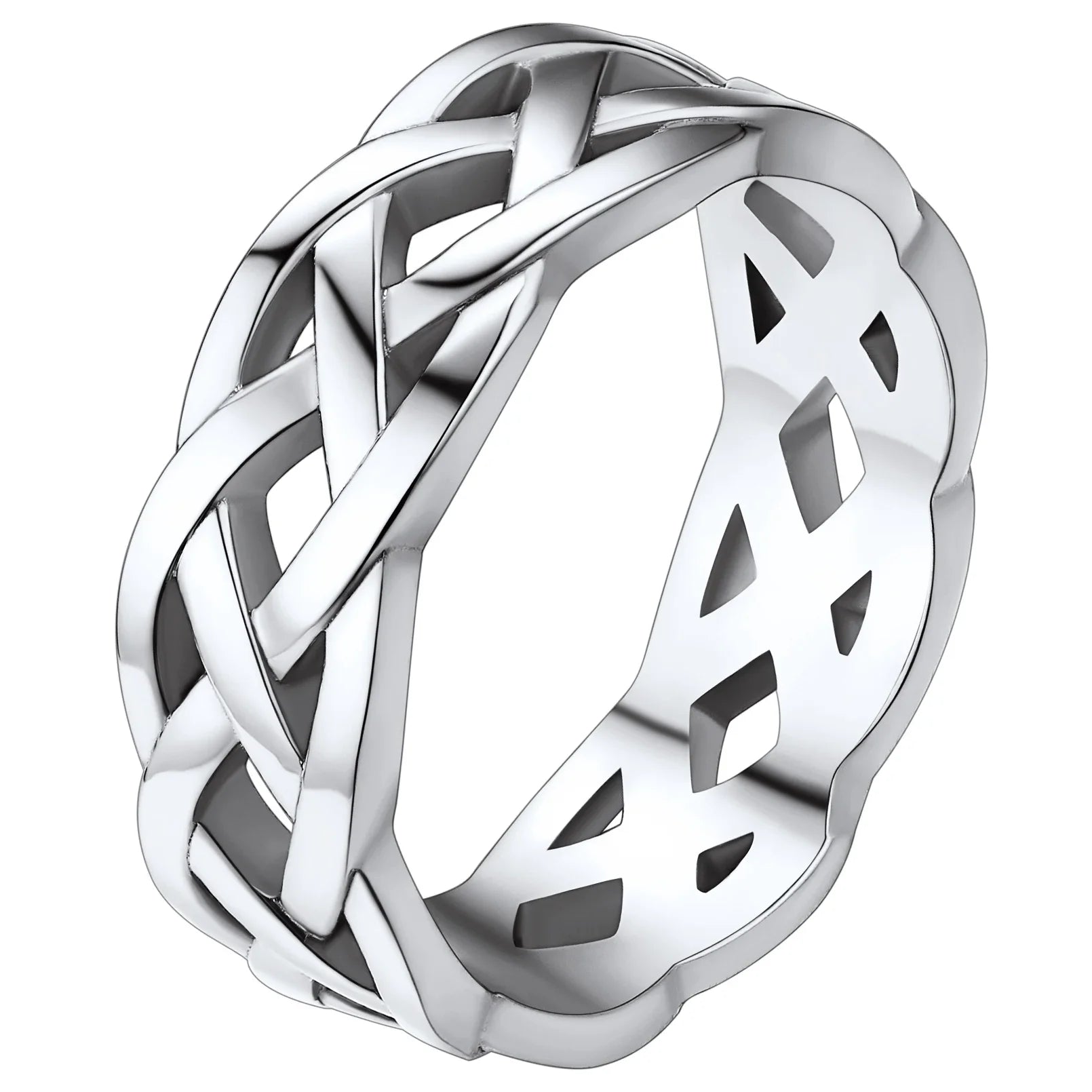 Vintage Celtic Knot Ring for Men and Women 7mm Irish Ring Stainless Steel/Gold Plated/Black Color Size 7-14 - Image 1
