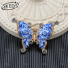 Blue White Porcelain Style Enamel Animal Brooch Rhinestone Crystal Butterfly Peacock Sheep Lapel Pin Vintage Women Jewelry Gift - Image 7