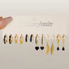 Simple 11 Pcs Black Heart Leaf Butterfly Earrings Set for Women Temperament Hoop Earring Holiday Wedding Jewelry Gift - Image 8