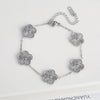 Stainless Steel Laser Five Leaf Flower Petal Adjustable Clover Bracelet Classic for Woman Girl Jewelry Party Gift - Image 2
