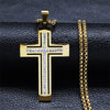 Catholic Cross Amulet Crystal Pendant Men Chain Necklace Gold Color Stainless Steel Necklaces Jewelry Masculino N4930S02 - Image 20