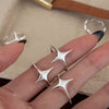 Silver Rings for Women Men Couple Minimalist Handmade Simple Star Ring Party Jewelry Gift Prevent Allergy - Image 2