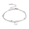 Bracelets Of Women Silver Color Stainless Steel Double Moon Chain Star Beads Bangles Minimalist Female Jewelry Accessories - Image 7
