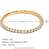 3mm 4mm Elastic Square Zircon Bracelet Stainless Steel Shiny Jewelry Gold/Silver Color Women Decoration Charm - Image 8