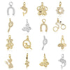 Cat Horseshoe Copper CZ Cycling Charm Bear Butterfly Racket Pendant For Bracelet Necklace Making - Image 1