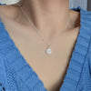 Ventfille Silver Circular Geometry Rose Necklace Dropwise Glaze Korean Gentle Jewelry Birthday Gift - Image 8