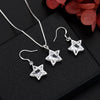 Silver pretty Crystal Star earring necklace for Women Party Wedding Jewelry Couple gift - Image 1