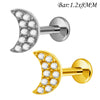Clear Stone Labret Piercing Stud with Square Heart and Trapezoid Styles - Image 28