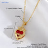 Red Sacred Heart of Jesus Necklace Immaculate Heart 22k Gold Plated Cross Necklace For Women Girls Catholic Jewelry - Image 11