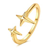 Gold Snake Adjustable Ring Silver Golden Letter A Free Heart Star Moon Open Rings For Women Jewelry Gift - Image 20
