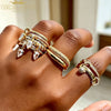 Tear Drop 7 Pcs Stacking Engagement Band Ring For Women Iced Out Micro Paved CZ Gold Color Stack Finger Jewelry - Image 6