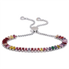 Colorful Bling Cubic Zirconia Chain Stainless Steel Pull-out Bracelet Bangle Jewelry Party Gift - Image 10