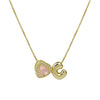 Delicate Heart Pink Zircon Mini Letter Pendant Necklace for Women Gold Plated Balloon Bubble Initial Alphabet Jewelry - Image 30
