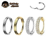 Titanium 16G Double Layered Zircon Nose Clicker Segment Clicker Ring Helix Cartilage Nose Ring Piercing Body Jewelry - Image 1