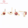 (2607) 4MM 6MM 7MM 8MM Gold Color Brass with Zircon Hooks Hole Round Stud Earrings Pins Jewellery Accessories Wholesales - Image 6