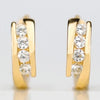 Brass Hoop Earrings with Cubic Zirconia Details in Gold-Tone and Silver-Tone - Image 4