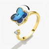 Rose Flower Rotating Ring For Women Spinner Fidgets Heart Charm Adjustable Open Rings Star Moon - Image 15
