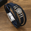 Handmade Leather Wrap Bracelets for Men Lucky Life Tree Charm Punk Layered Cuff Bracelet Male Wristband Hand Jewelry Accessories - Image 7