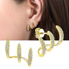 2pcs Elegant Rhinestone Three-Claw Earrings for Women Cute Design Earring Party Jewelry Gifts - Image 4