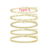 5Pcs/7pcs Gold Plated Anklet Cuban Link Figaro Paperclip Rope Herringbone Chain Anklets Set Gift for Women Girls - Image 12