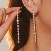 Fyuan Simple Geometric Zircon Crystal Earrings for Women Gold Silver Color Long Tassel Dangle Earrings Party Weddings Jewelry - Image 7