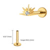 Titanium CZ Starburst Stud Earring 16G Sunrise Helix Stud Tragus Cartilage Labret Monroe Piercing Jewelry - Image 10