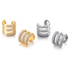 Three Layer C Shape Clip On Earrings For Women Ear Cuffs Without Piercing Fake Cartilage Earings Zirconia Geometric Jewelry - Image 1