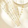 Light Stainless Steel Zircon Necklaces For Women Elegant Small Cross Heart Bow Star Choker Long Chain Jewelry - Image 4