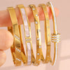 Zakol 5/1pcs Stainless Steel Bracelet With Shiny Zircon Stacking Jewelry Birthday Party Gift for Women - Image 1